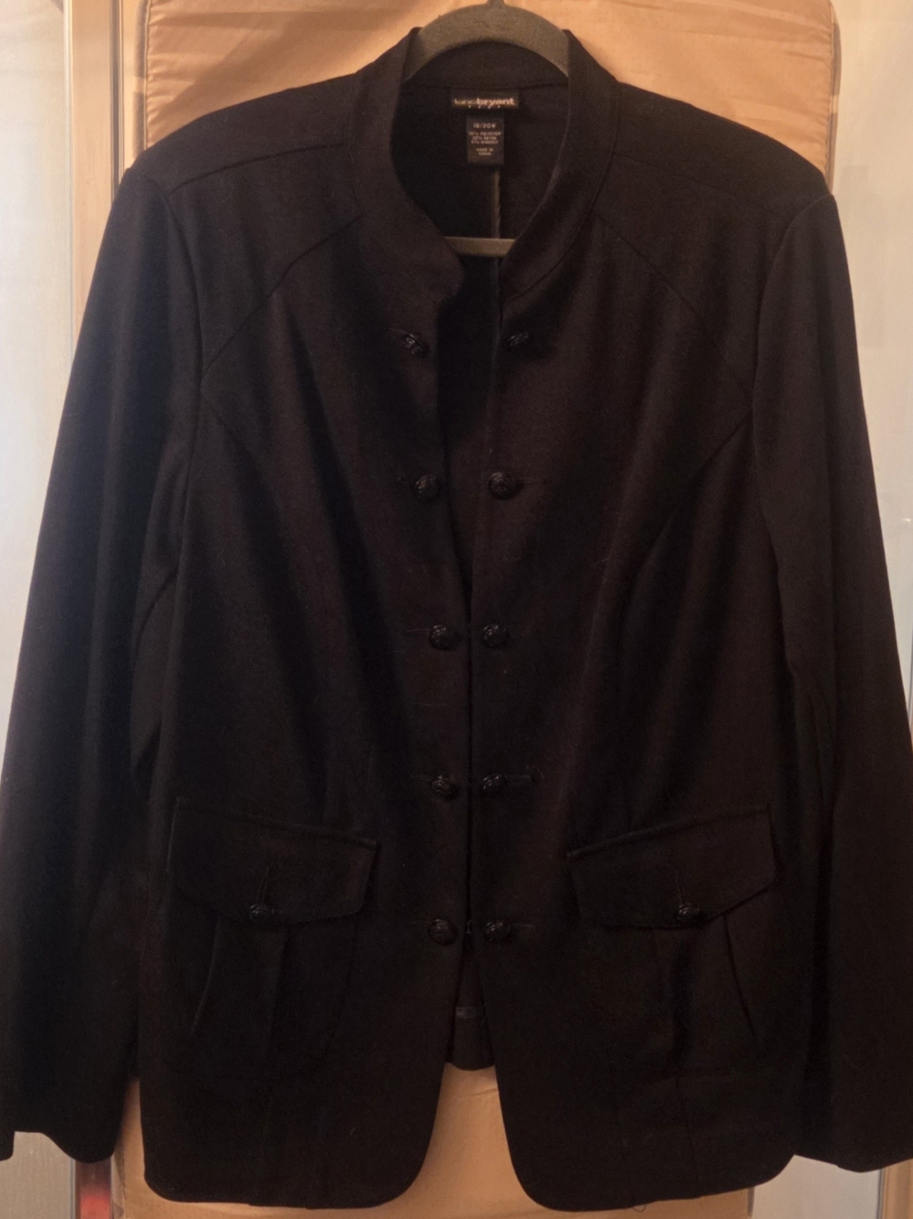 Lane Bryant Black Women's Polyester Rayon Spandex Blend Black Blazer Hook Jacket